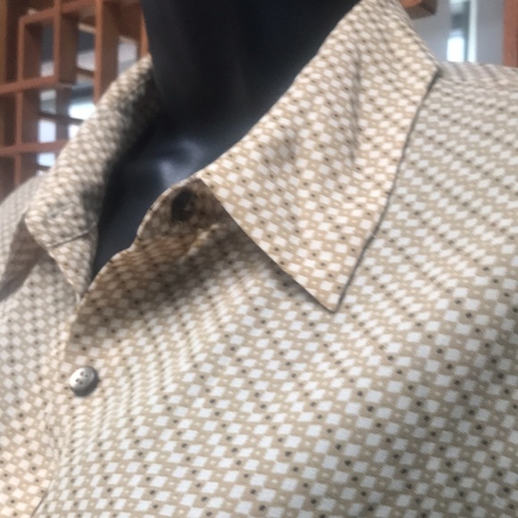 The Loft- tan and brown blouse - Picture 2 of 3